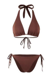 TRENDYOLMİLLA Brown Triangle Covered Regular Waist Regular Basic Bikini Set - Image 5