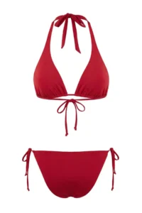 TRENDYOLMİLLA Rejection Triangle Covered Regular Waist Regular Basic Bikini Set - Image 6