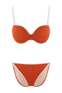 TRENDYOLMİLLA Brick Rejection Color Bloklu balconette Covered Regular Waist brazilian Bikini Set - Image 5