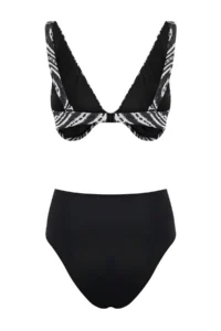 TRENDYOLMİLLA Ethnic Patterned balconette Covered High Waist Regular Bikini Set - Image 2