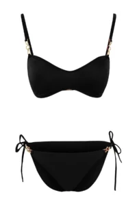 TRENDYOLMİLLA Black bralette Covered with accessories Regular Waist Regular Bikini Set - Image 5