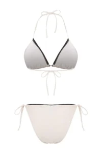 TRENDYOLMİLLA Ecru Color Bloklu Triangle Regular Waist Covered Regular Bikini Set - Image 7