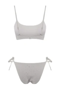 TRENDYOLMİLLA White textured bralette Covered brazilian Low Waist Bikini Set - Image 6