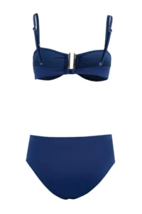 TRENDYOLMİLLA Dark Navy Strapless Covered Accessory Detailed High Waist Regular Bikini Set - Image 2