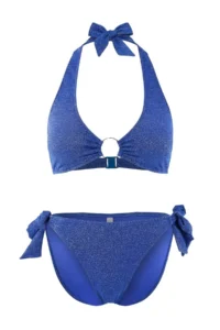 TRENDYOLMİLLA Mavi Simli with accessories Triangle Covered Regular Waist Regular Bikini Set - Image 6