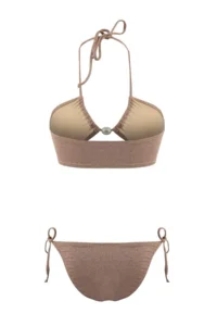 TRENDYOLMİLLA Mink Simli Strapless Covered with accessories Low Waist Regular Bikini Set - Image 2