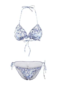 TRENDYOLMİLLA Floral Patterned Triangle Covered Frilly Low Waist Regular Bikini Set