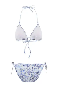 TRENDYOLMİLLA Floral Patterned Triangle Covered Frilly Low Waist Regular Bikini Set - Image 2