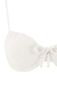 TRENDYOLMİLLA Ecru tunnelled textured balconette Covered Regular Waist Regular Bikini Set - Image 7