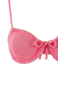 TRENDYOLMİLLA Pink tunnelled textured balconette Covered Regular Waist Regular Bikini Set - Image 7