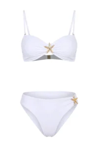 TRENDYOLMİLLA White Premium with accessories Strapless Covered Regular Waist Regular Bikini Set - Image 5