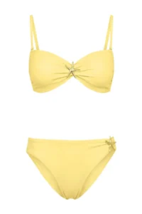 TRENDYOLMİLLA Yellow Premium with accessories Strapless Covered Regular Waist Regular Bikini Set - Image 5