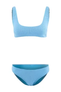 TRENDYOLMİLLA Turquoise bralette Covered textured Regular Waist Regular Bikini Set
