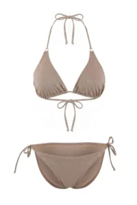 TRENDYOLMİLLA Mink Simli Triangle Covered with buckle Regular Waist Regular Bikini Set - Image 6