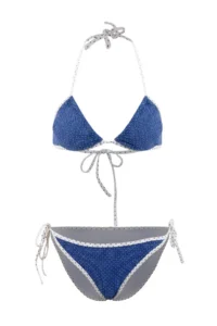 TRENDYOLMİLLA Polka Dot Triangle Covered Color Bloklu Regular Waist Regular Bikini Set