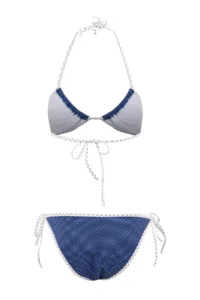 TRENDYOLMİLLA Polka Dot Triangle Covered Color Bloklu Regular Waist Regular Bikini Set - Image 2