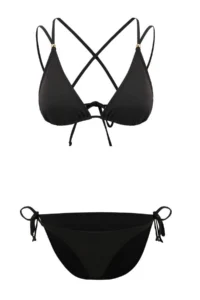 TRENDYOLMİLLA Black Triangle Covered with accessories Low Waist Regular Bikini Set