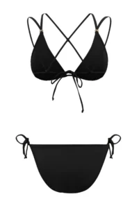 TRENDYOLMİLLA Black Triangle Covered with accessories Low Waist Regular Bikini Set - Image 2