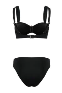 TRENDYOLMİLLA Black Strapless Covered with accessories Regular Waist Regular Bikini Set - Image 2