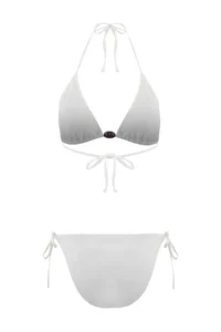 TRENDYOLMİLLA Ecru Triangle Covered with accessories Regular Waist Regular Bikini Set - Image 2