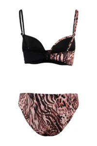 TRENDYOLMİLLA Leopard Patterned balconette Covered Color Bloklu Regular Waist Regular Bikini Set - Image 2