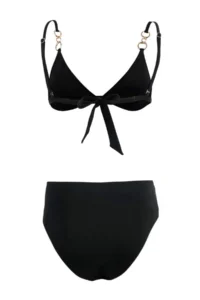 TRENDYOLMİLLA Black Triangle Covered with accessories High Waist Regular Bikini Set - Image 2