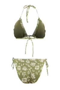 TRENDYOLMİLLA Floral Patterned Triangle Covered Embroidery And Charm with accessories Regular Waist Regular Bikini Set - Image 2