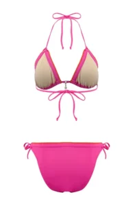 TRENDYOLMİLLA Fuchsia Triangle Covered Embroidery And Charm with accessories Regular Waist Regular Bikini Set - Image 2