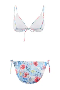 TRENDYOLMİLLA Flower Patterned Triangle Covered Stone Printed Regular Waist Regular Bikini Set - Image 2