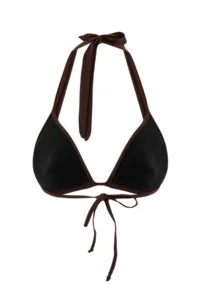 TRENDYOLMİLLA Brown Triangle Tunnel Covered Bikini Top - Image 6