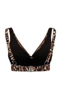 TRENDYOLMİLLA Leopard Patterned Triangle Covered Shirred Bikini Top - Image 6
