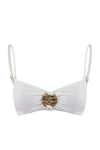 TRENDYOLMİLLA Ecru Strapless Accessory Detailed Covered Bikini Top