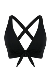 TRENDYOLMİLLA Black Triangle Covered with bow Back Detailed Bikini Top - Image 5
