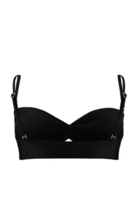 TRENDYOLMİLLA Black Strapless Drapeli Covered Bikini Top - Image 6