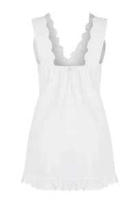 TRENDYOLMİLLA White Weaving Mini Embroidered 100% Cotton Beach Dress - Image 2