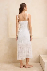 TRENDYOLMİLLA White Weaving Binding Detailed Beach Dress - Image 4