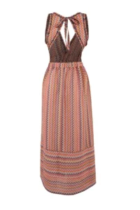 TRENDYOLMİLLA Geometric Patterned Knitting Maxi Low-cut back Beach Dress - Image 6