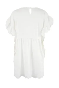 TRENDYOLMİLLA White Weaving Super Mini Embroidered 100% Cotton Beach Dress - Image 2