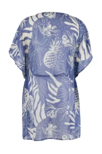 TRENDYOLMİLLA Tropical Patterned Weaving Mini Shirred Beach Dress - Image 2