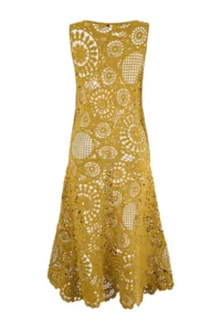 TRENDYOLMİLLA Oil Green Knitwear Maxi Beach Dress - Image 2