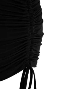 TRENDYOLMİLLA Black Knitting Super Mini Ruffle Detailed Regular Waist Beach Skirt - Image 5