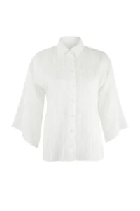 TRENDYOLMİLLA White Weaving Transparan Oversized Beach Shirt