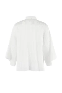 TRENDYOLMİLLA White Weaving Transparan Oversized Beach Shirt - Image 2