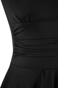 TRENDYOLMİLLA Black Drapeli V-neck Covered Basic Skirt Swimsuit - Image 7