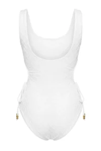 TRENDYOLMİLLA Ecru textured Cut Out Detailed with accessories U-Neck Covered Regular Waist Regular Swimsuit - Image 7