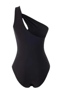 TRENDYOLMİLLA Black One Shoulder Cut Out Detailed Covered Regular Swimsuit - Image 6
