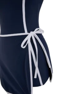TRENDYOLMİLLA Dark Navy Color Bloklu Barbell Collar Covered Binding Detailed Skirt Swimsuit - Image 6