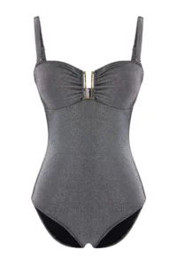TRENDYOLMİLLA Gray Simli with accessories Strapless Covered Regular Swimsuit - Image 6
