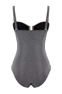 TRENDYOLMİLLA Gray Simli with accessories Strapless Covered Regular Swimsuit - Image 7