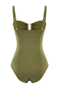 TRENDYOLMİLLA Khaki Simli with accessories Strapless Covered Regular Swimsuit - Image 7